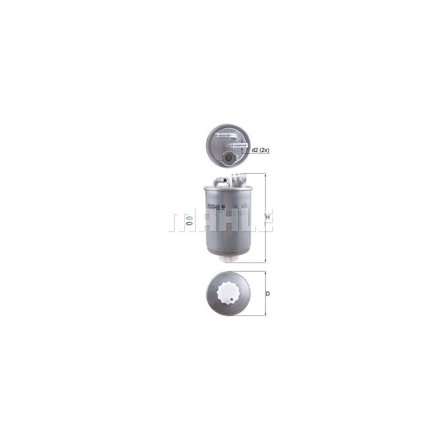 MAHLE ORIGINAL KL 476D Fuel filter In-Line Filter