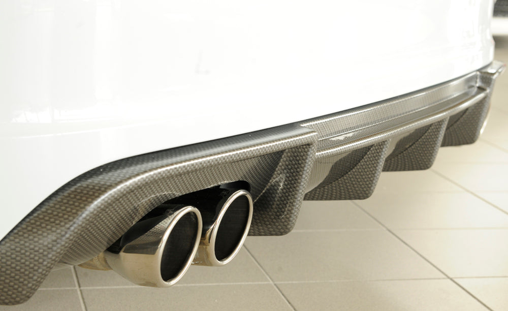 Rieger 00099356 Audi 8V A3 Rear Diffuser for Twin Tailpipe Left & Right - Carbon-Look