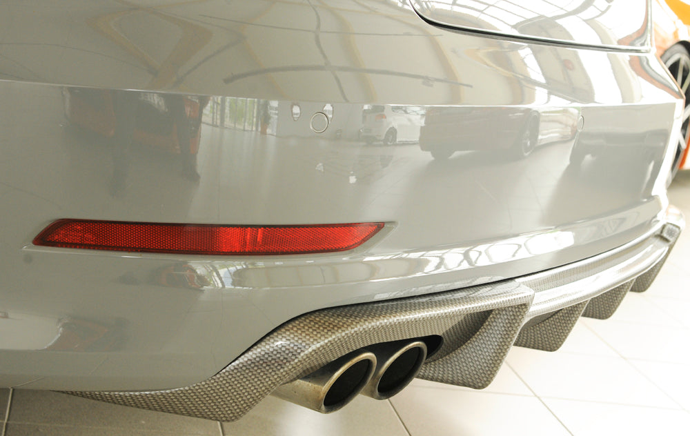 Rieger 00099367 Audi 8V A3 Rear Diffuser for Twin Tailpipe Left - Carbon-Look