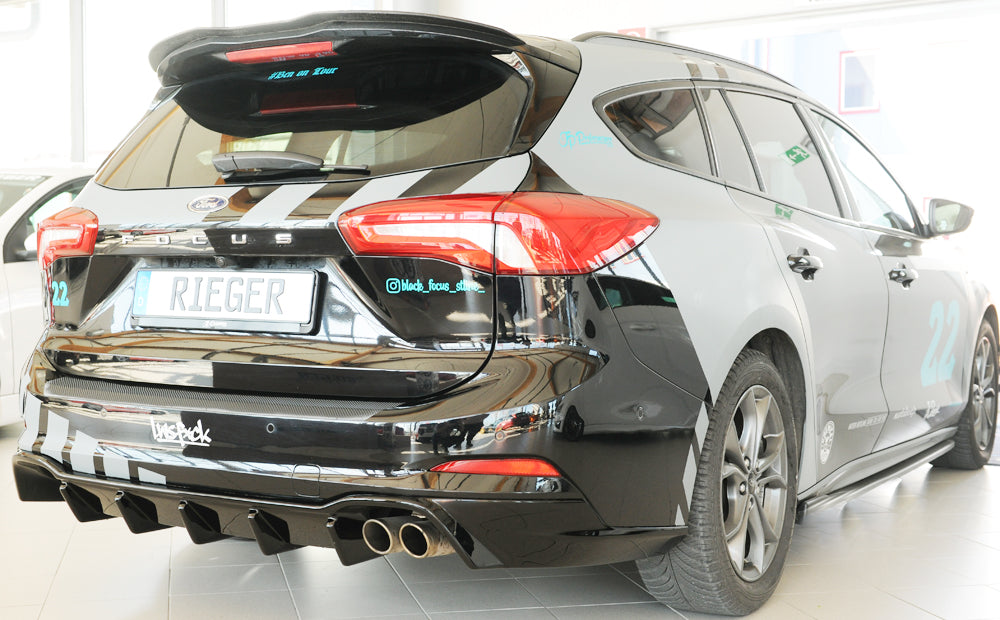 Rieger 00088236 Ford DEH Focus 4 Rear Diffuser for Original Twin Tailpipe RIght (Inc. Focus 4 ST) - Glossy Black