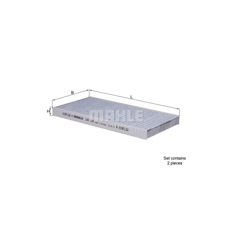 MAHLE ORIGINAL LAK 444/S Pollen filter Activated Carbon Filter