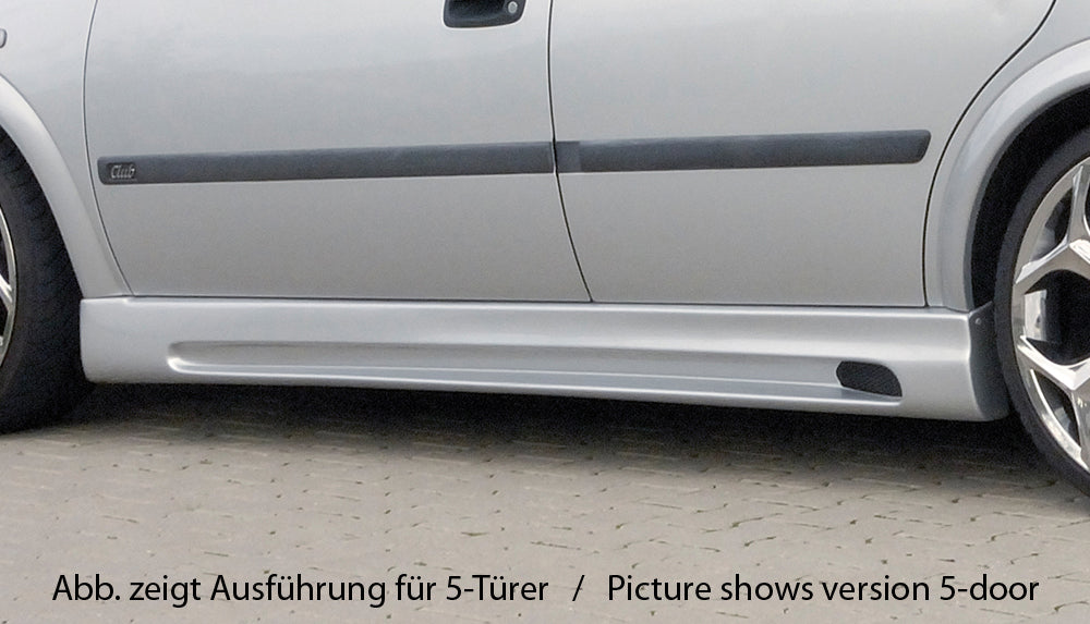Rieger 00051115 Opel Astra G Right Side Skirt - Matte Black