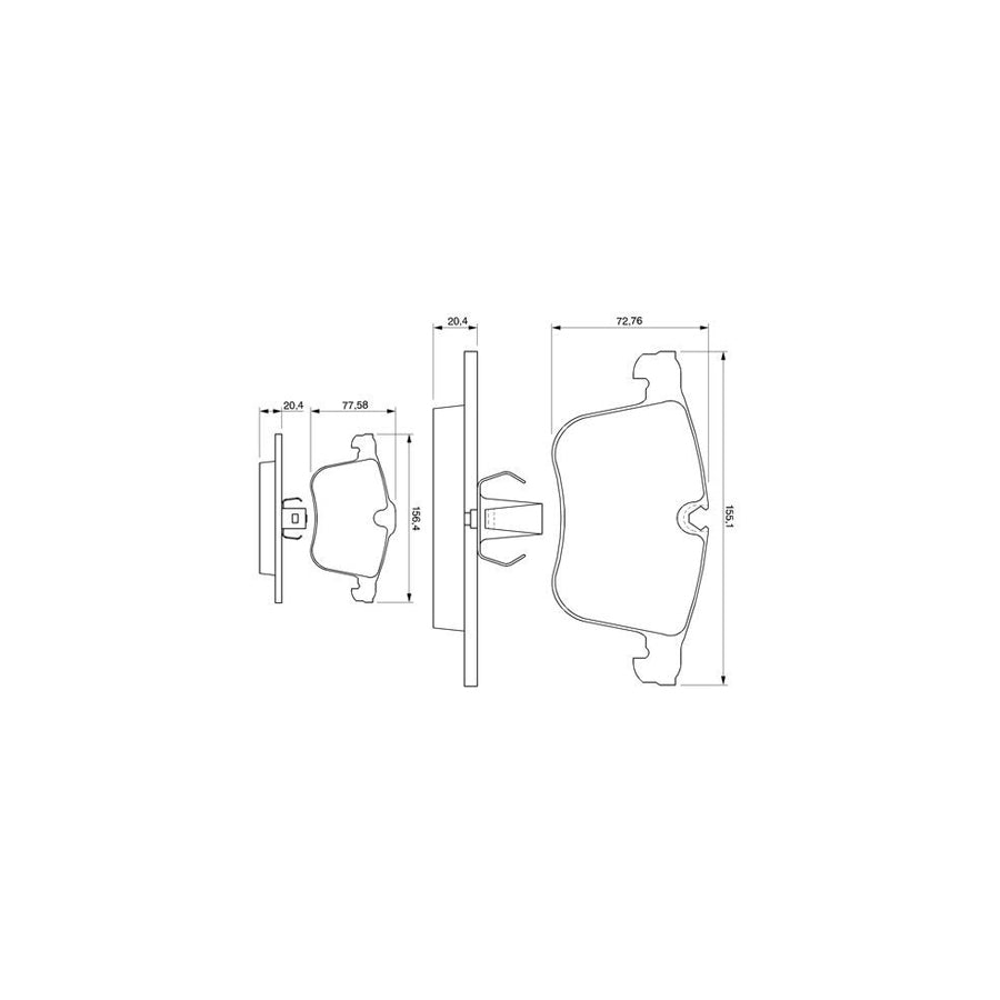 Bosch 0986424743 Brake Pad Set Front Axle Rear Axle With Mounting Manual BP452