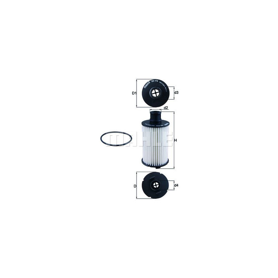 MAHLE ORIGINAL OX 774D Oil Filter Filter Insert