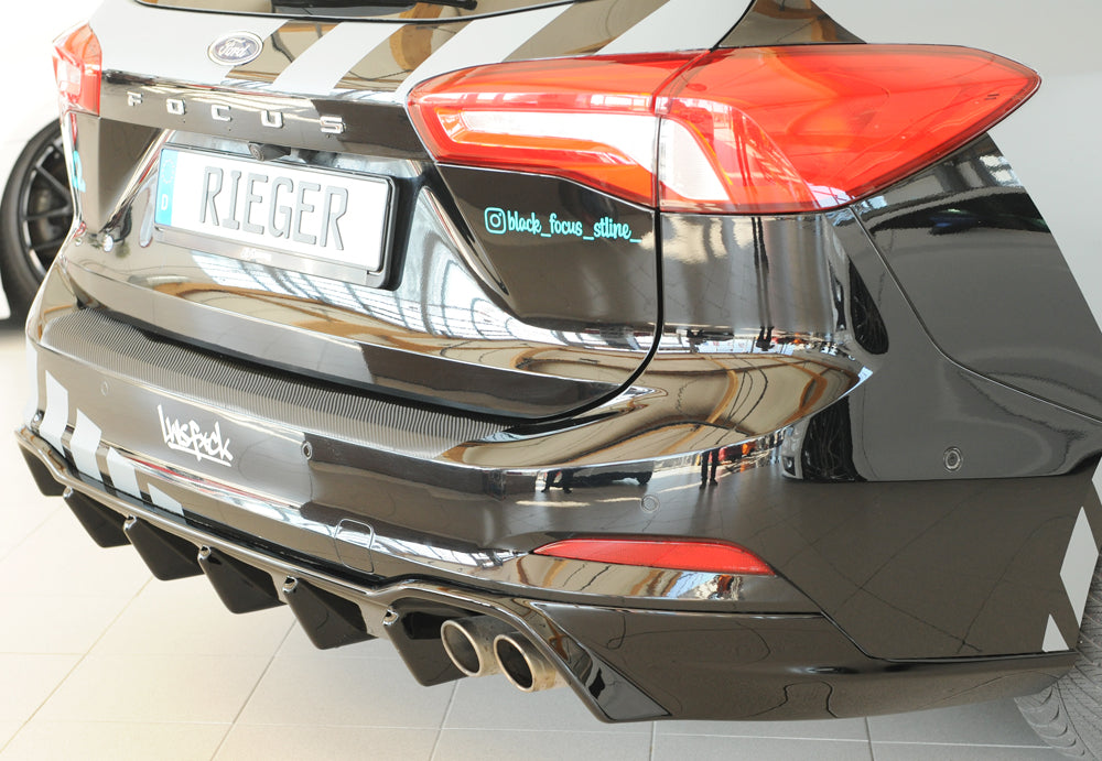 Rieger 00088236 Ford DEH Focus 4 Rear Diffuser for Original Twin Tailpipe RIght (Inc. Focus 4 ST) - Glossy Black
