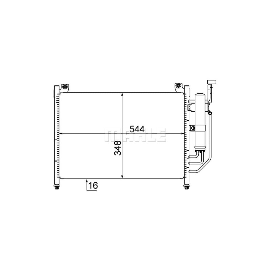 MAHLE ORIGINAL AC 608 000S Air conditioning condenser for MAZDA 2 Hatchback (DE, DH) with dryer