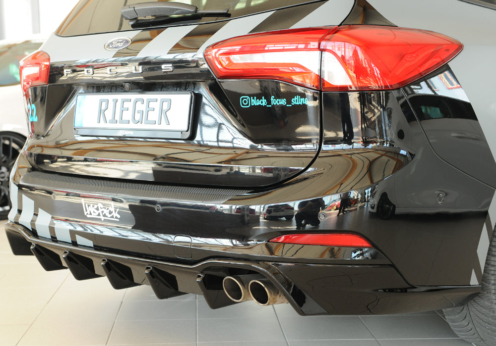 Rieger 00088236 Ford DEH Focus 4 Rear Diffuser for Original Twin Tailpipe RIght (Inc. Focus 4 ST) - Glossy Black