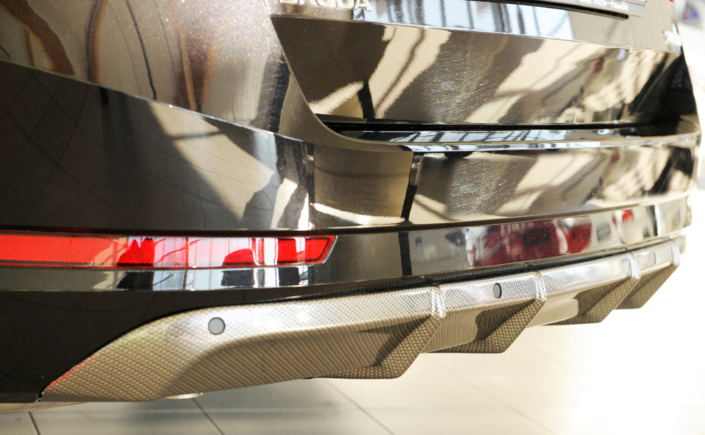 Rieger 00099364 Skoda 3T 3V Superb III Rear Diffuser - Carbon-Look