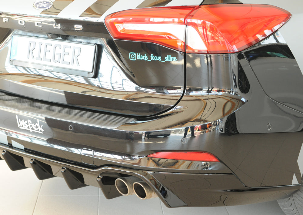 Rieger 00088236 Ford DEH Focus 4 Rear Diffuser for Original Twin Tailpipe RIght (Inc. Focus 4 ST) - Glossy Black