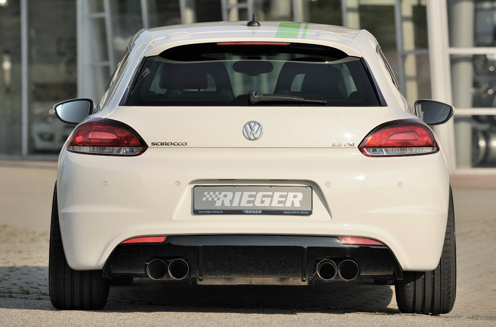 Rieger 00088085 VW 13 Mk3 Scirocco Rear Diffuser for Twin Tailpipe Left & Right - Glossy Black