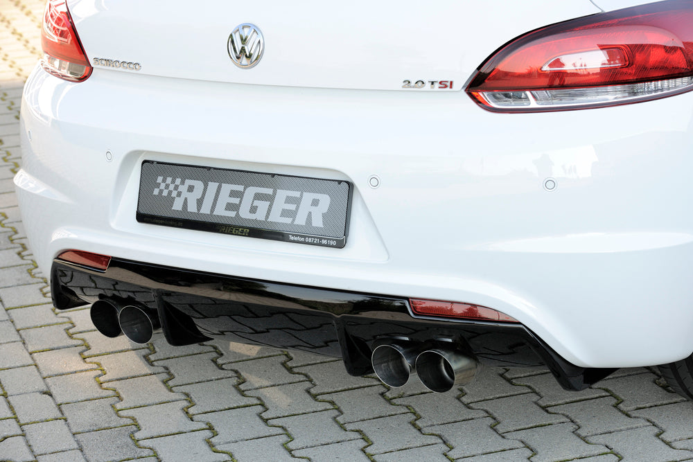 Rieger 00088085 VW 13 Mk3 Scirocco Rear Diffuser for Twin Tailpipe Left & Right - Glossy Black