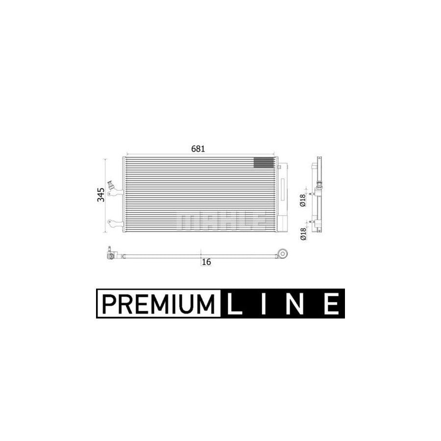 MAHLE ORIGINAL AC 942 000P Air conditioning condenser with dryer