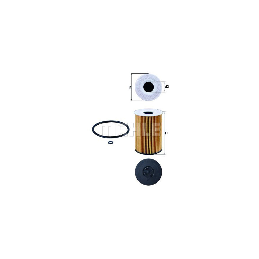 MAHLE ORIGINAL OX 787D Oil Filter with gaskets/seals, Filter Insert