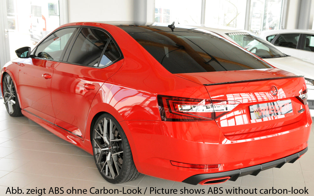 Rieger 00099362 Skoda 3T 3V Superb III Rear Diffuser - RS4-Look - Carbon-Look