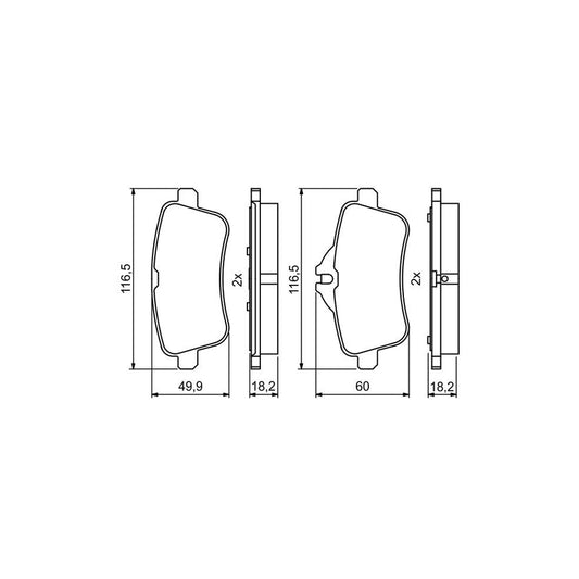 Bosch 0986495403 Brake Pad Set With Anti Squeak Plate BP1776