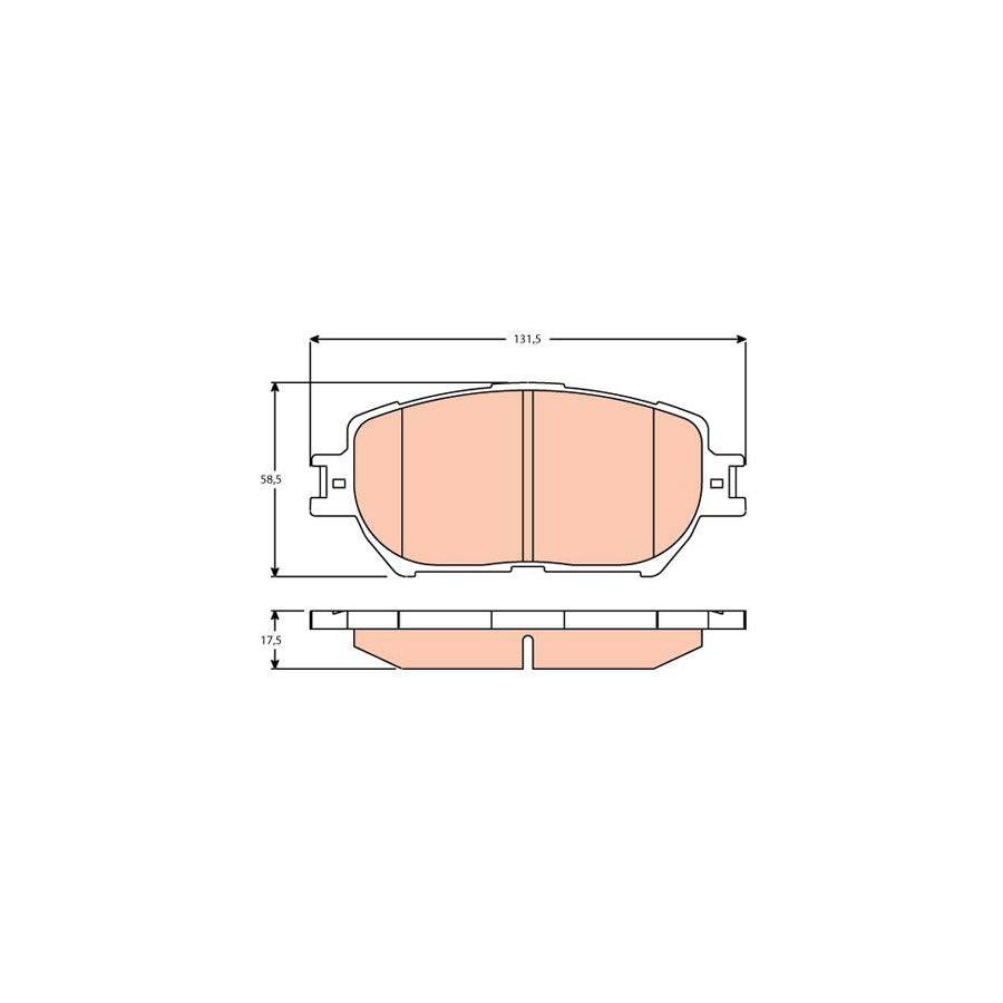 TRW Gdb3628 Brake Pad Set For Toyota Camry V Saloon _V3_ Not Prepared For Wear Indicator