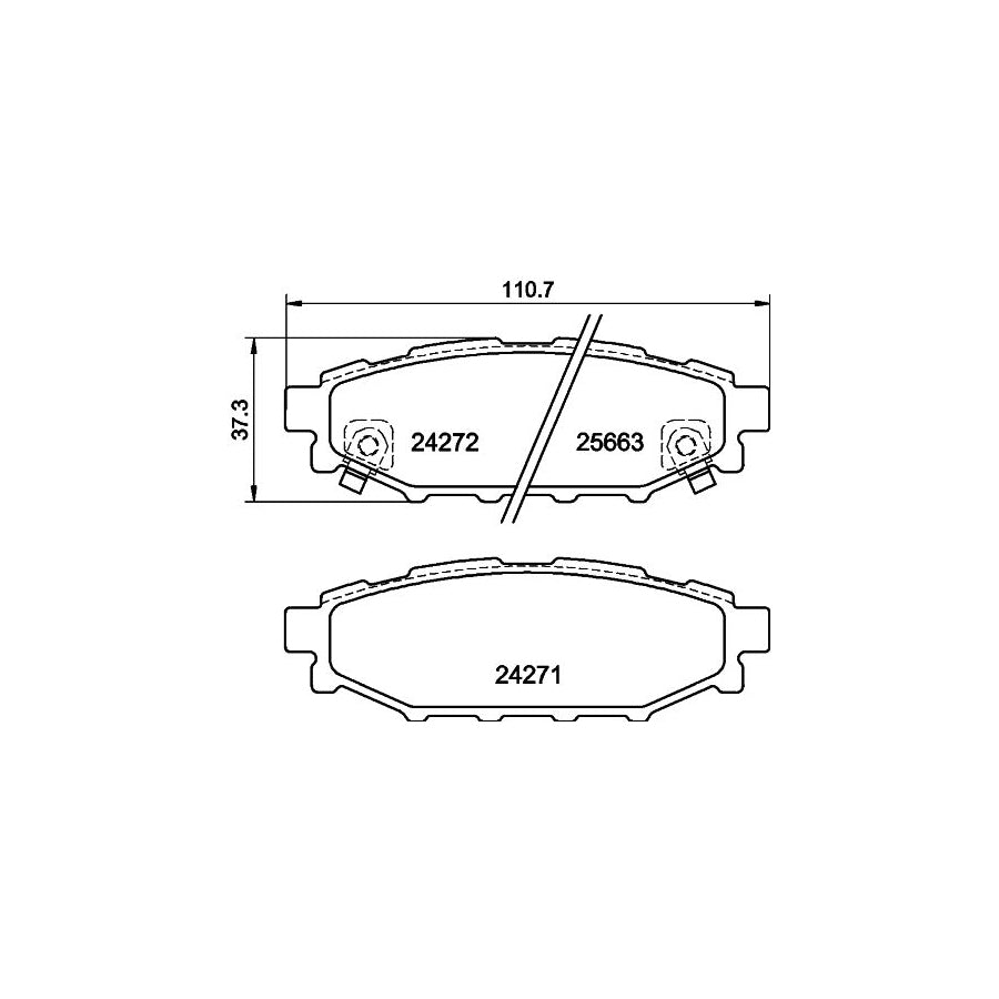 Hella 8DB 355 040 391 Brake Pad Set For Toyota Gt86 Coupe Without Acoustic Wear Warning With Accessories