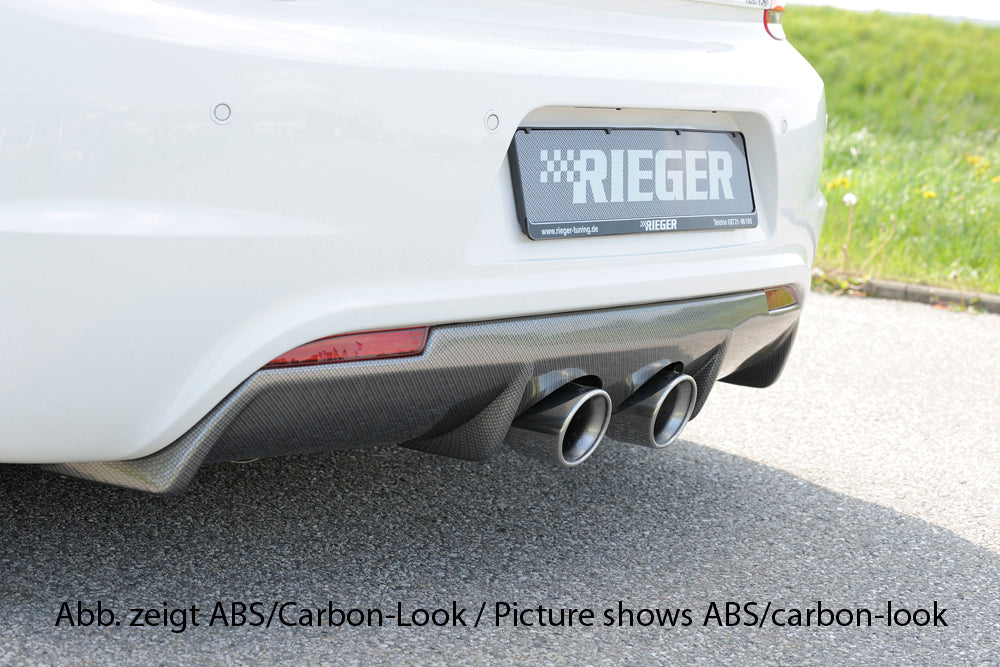 Rieger 00088084 VW 13 Mk3 Scirocco Rear Diffuser for Twin Tailpipe Centre - Glossy Black