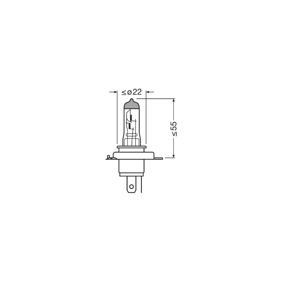 OSRAM 64193CBN Bulb, spotlight H4 12V 60/55W P43t 5000K Halogen