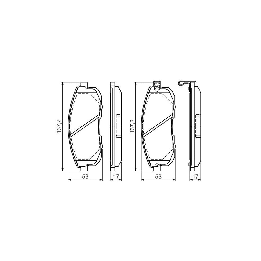 Bosch 0986494546 Brake Pad Set For Nissan Altima With Acoustic Wear Warning With Anti Squeak Plate With Mounting Manual BP1467