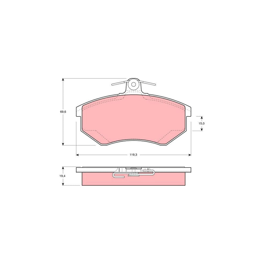 TRW Gdb854 Brake Pad Set Not Prepared For Wear Indicator