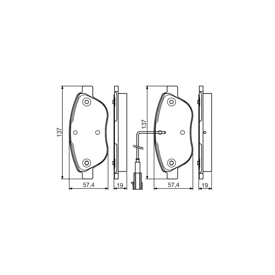 Bosch 0986495086 Brake Pad Set Incl Wear Warning Contact With Anti Squeak Plate With Mounting Manual BP1512