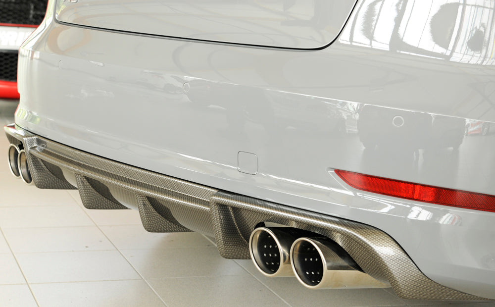 Rieger 00099368 Audi 8V A3 Rear Diffuser for Twin Tailpipe Left & Right - Carbon-Look