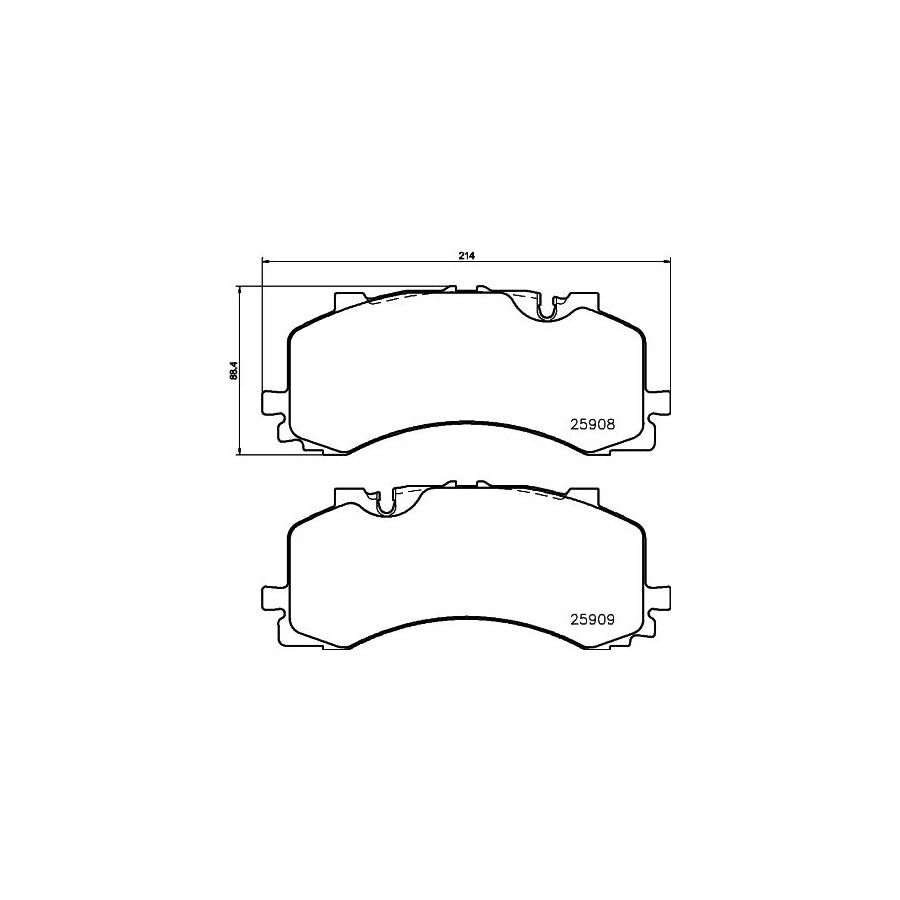 Hella 8DB 355 036 471 Brake Pad Set Prepared For Wear Indicator With Accessories