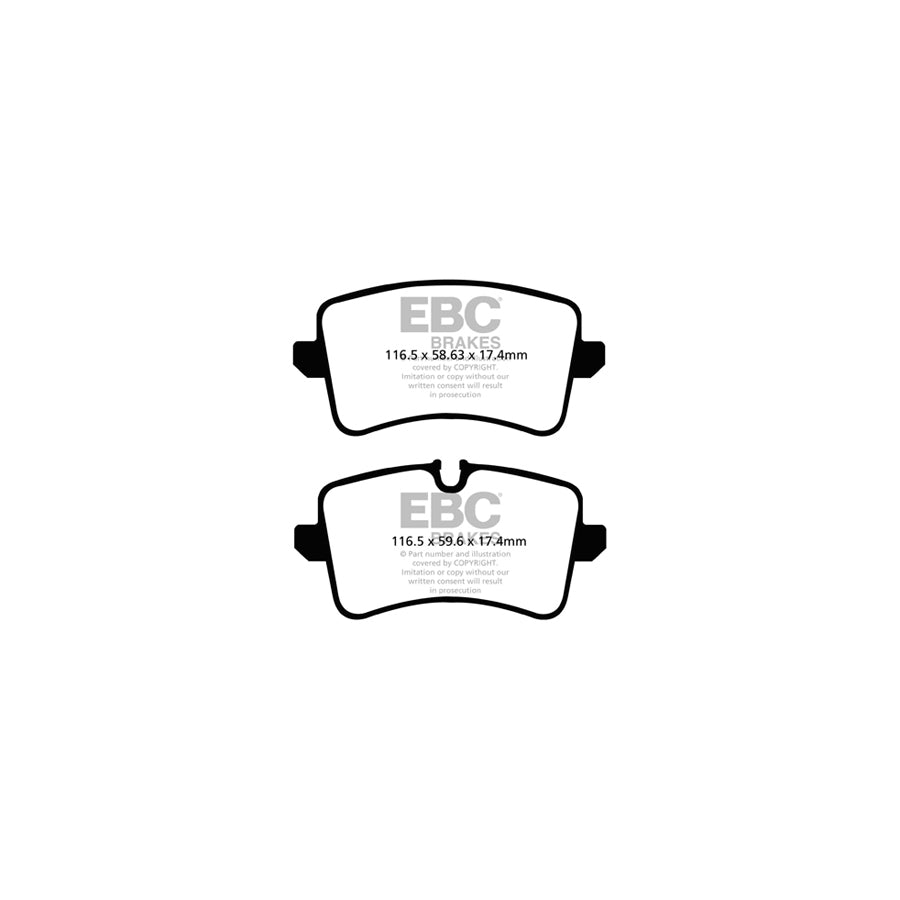 EBC PD01KR102 Audi A8 Greenstuff Rear Brake Pad & Plain Disc Kit - TRW Caliper 2 | Duco Car Parts UK Car Parts