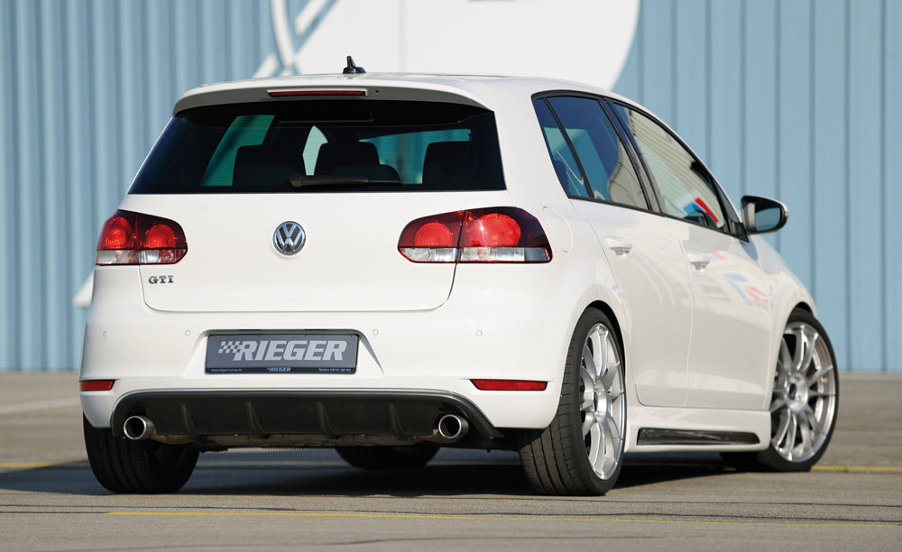 Rieger 00059524 VW Mk6 Golf GTI Rear Diffuser for Original Tailpipe Left & RIght - Matte Black
