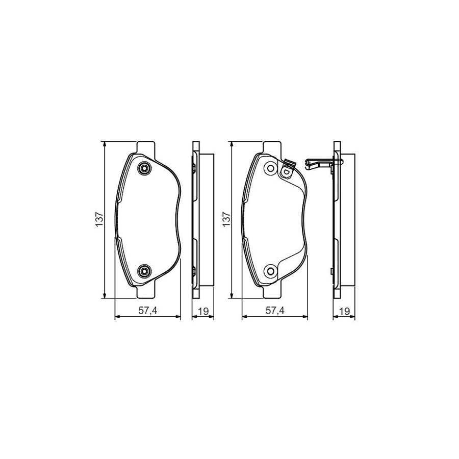 Bosch 0986495103 Brake Pad Set With Acoustic Wear Warning With Anti Squeak Plate With Mounting Manual BP1513