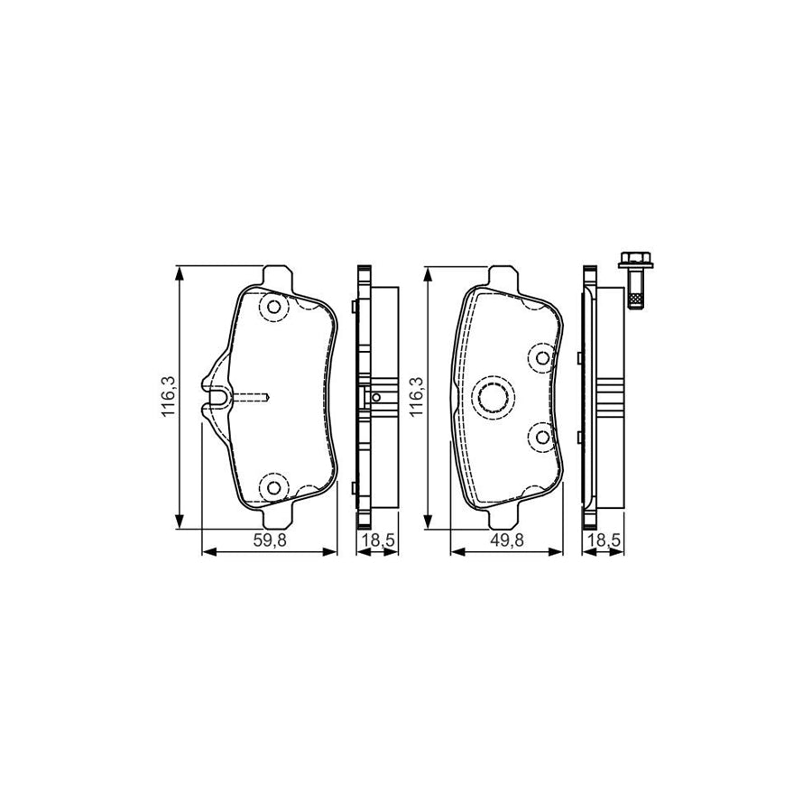 Bosch 0986Tb3206 Brake Pad Set With Bolts