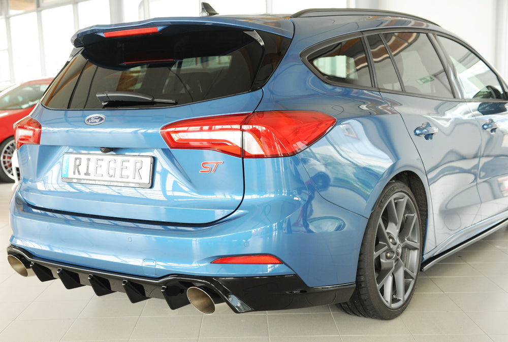 Rieger 00088238 Ford DEH Focus 4 Rear Diffuser for Sport Tailpipe Left & Right (Inc. Focus 4 ST) - Glossy Black