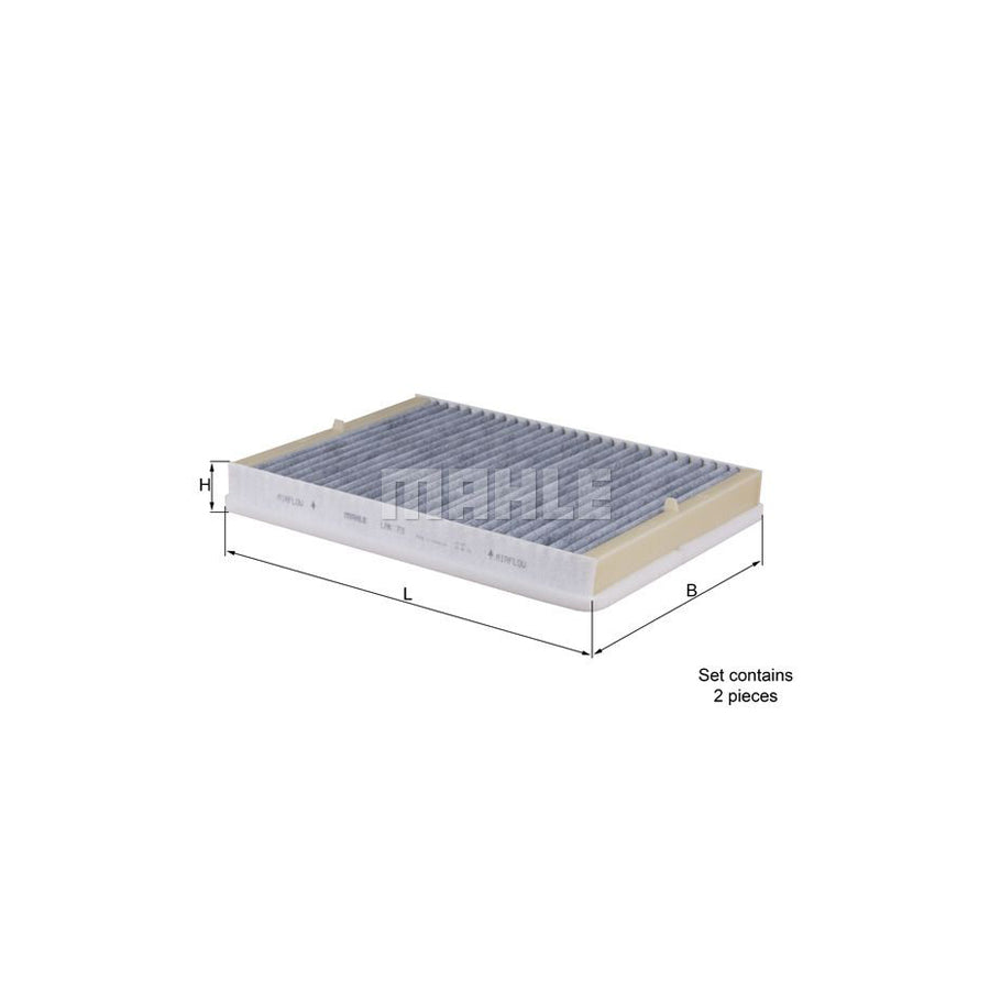 MAHLE ORIGINAL LAK 73/S Pollen filter Activated Carbon Filter