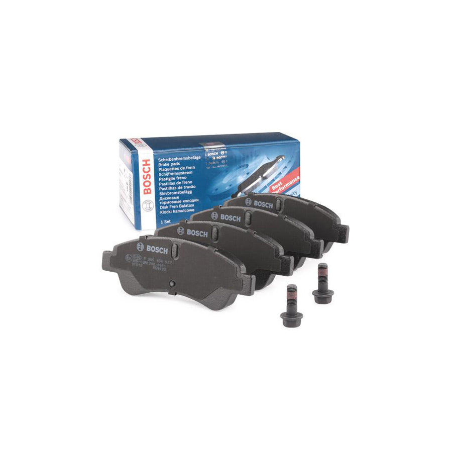 Bosch 0986494027 Brake Pad Set With Anti Squeak Plate With Bolts Screws With Mounting Manual BP318