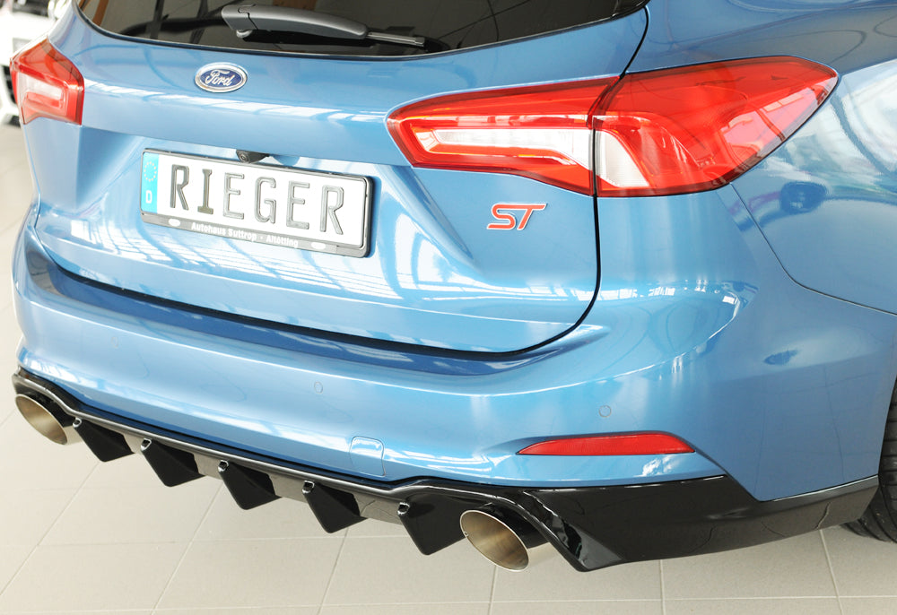 Rieger 00088238 Ford DEH Focus 4 Rear Diffuser for Sport Tailpipe Left & Right (Inc. Focus 4 ST) - Glossy Black