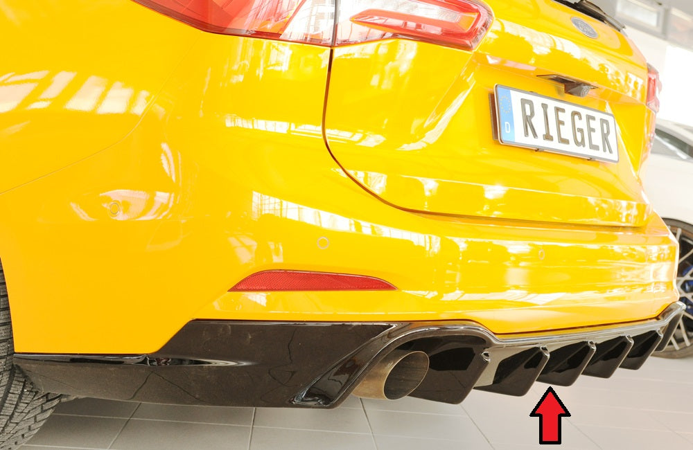 Rieger 00088237 Ford DEH Focus 4 ST Rear Diffuser for Original Tailpipe Left & RIght - Glossy Black