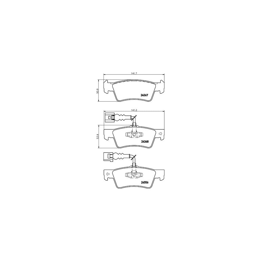 Hella 8DB 355 012 441 Brake Pad Set For Vw Touareg I 7La 7L6 7L7 With Integrated Wear Warning Contact
