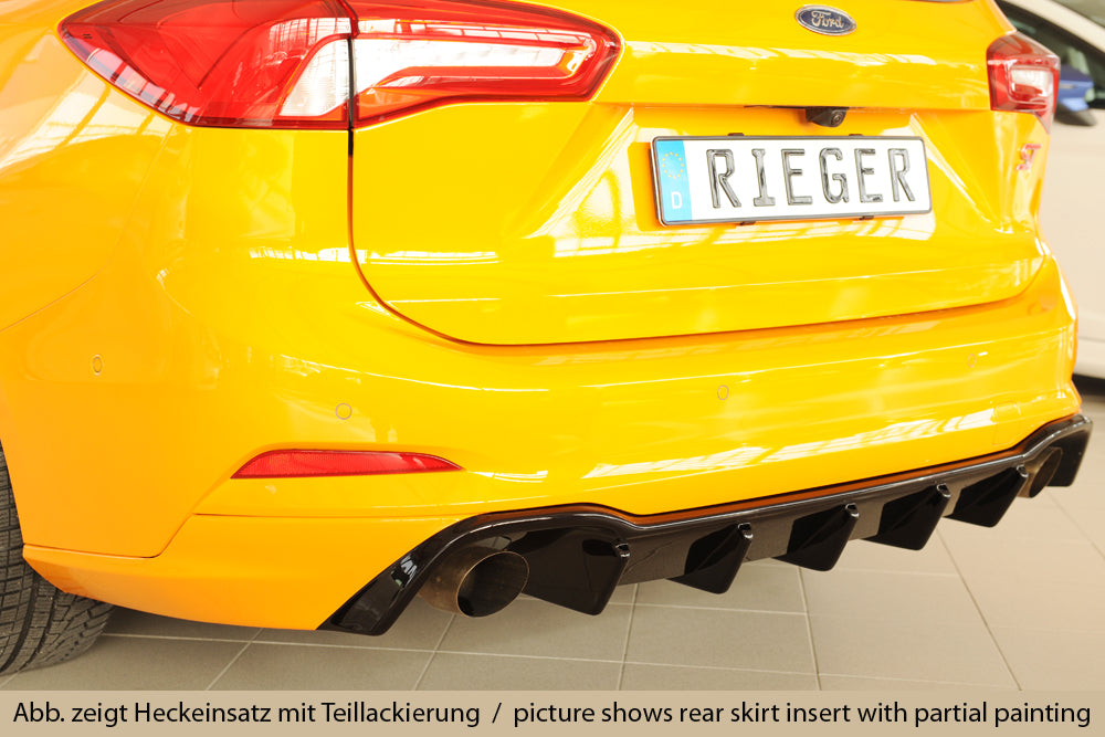 Rieger 00088237 Ford DEH Focus 4 ST Rear Diffuser for Original Tailpipe Left & RIght - Glossy Black
