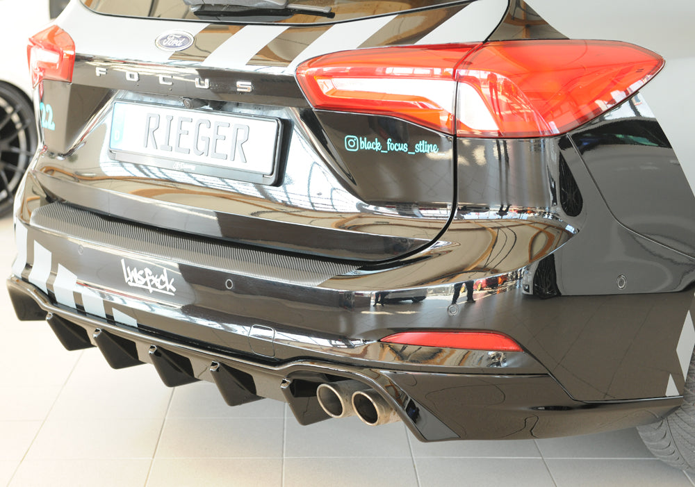 Rieger 00088240 Ford DEH Focus 4 Rear Diffuser for Original Twin Tailpipe RIght (Inc. Focus 4 ST) - Glossy Black