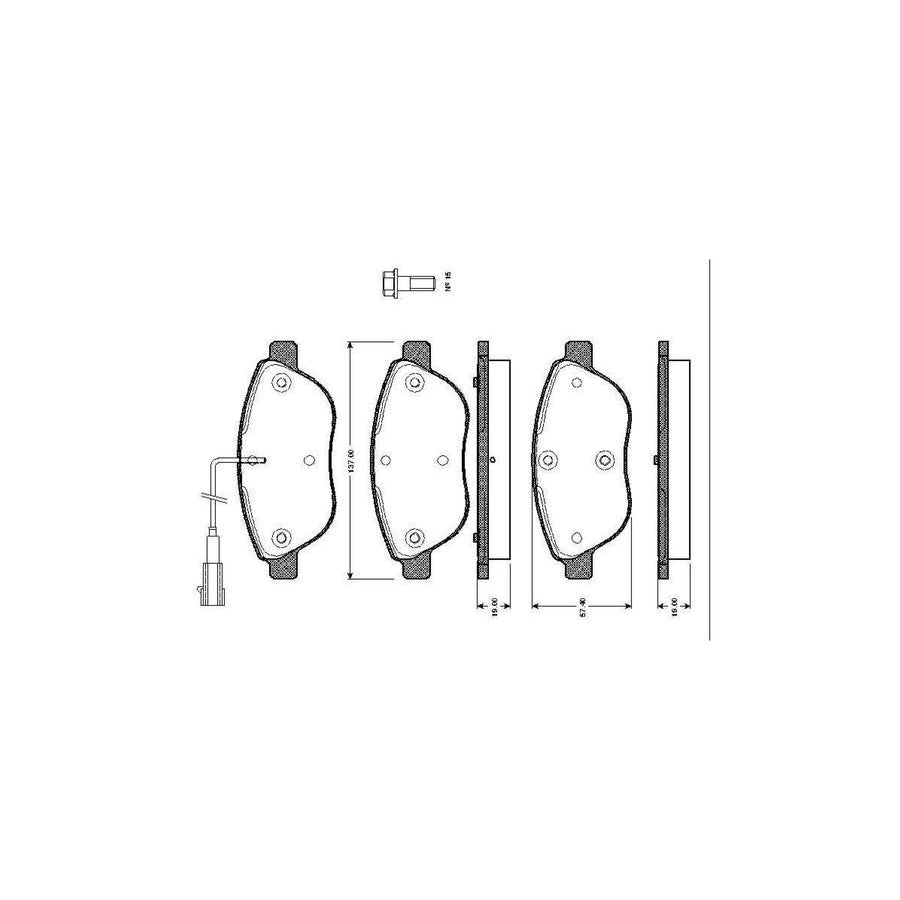 Bosch 0986Tb2415 Brake Pad Set Incl Wear Warning Contact