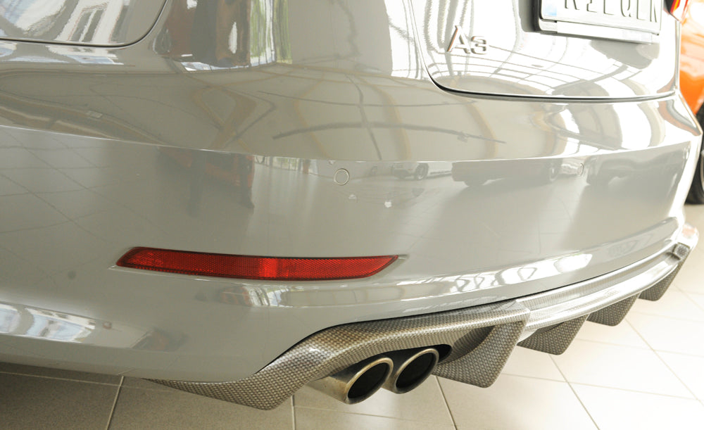 Rieger 00099367 Audi 8V A3 Rear Diffuser for Twin Tailpipe Left - Carbon-Look