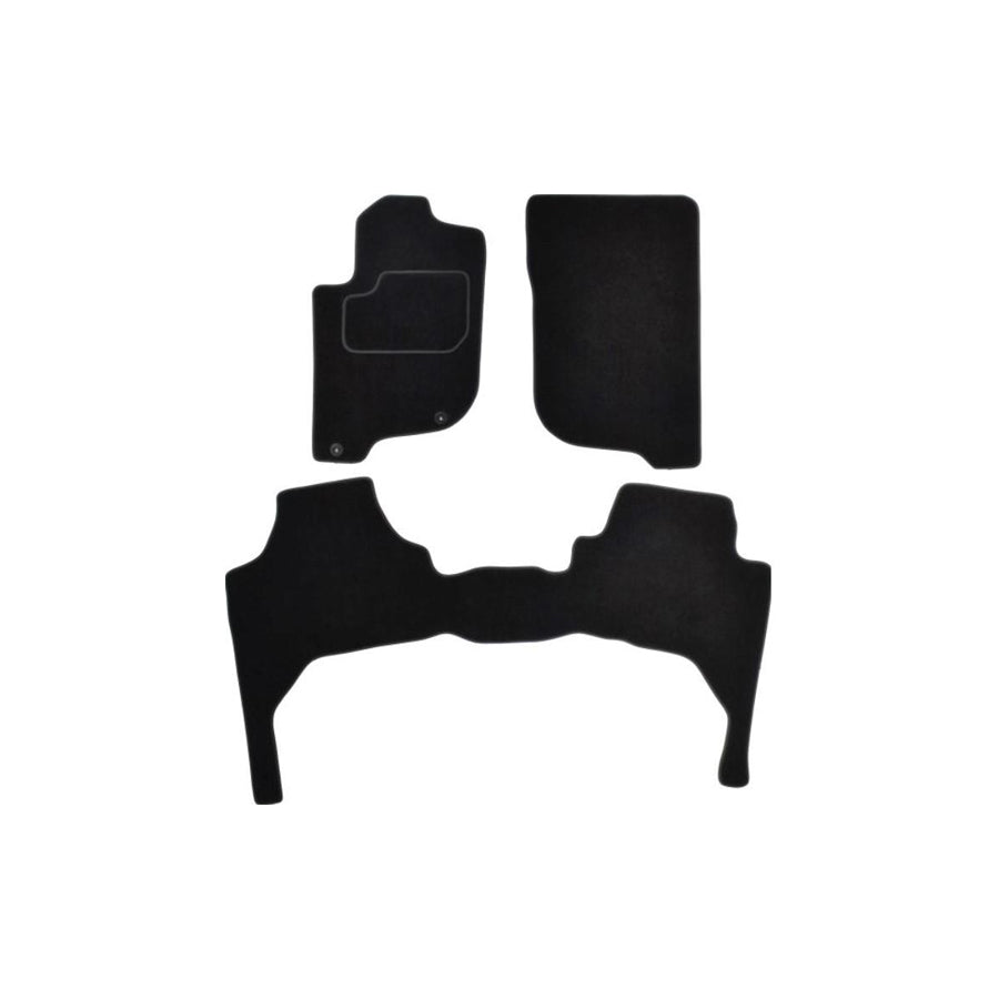 MAMMOOTH A041 MIT100 PRM 01 Floor mat set for MITSUBISHI L200 / Triton IV Pickup (KA, KB) Textile, Front and Rear, Quantity: 3, Black
