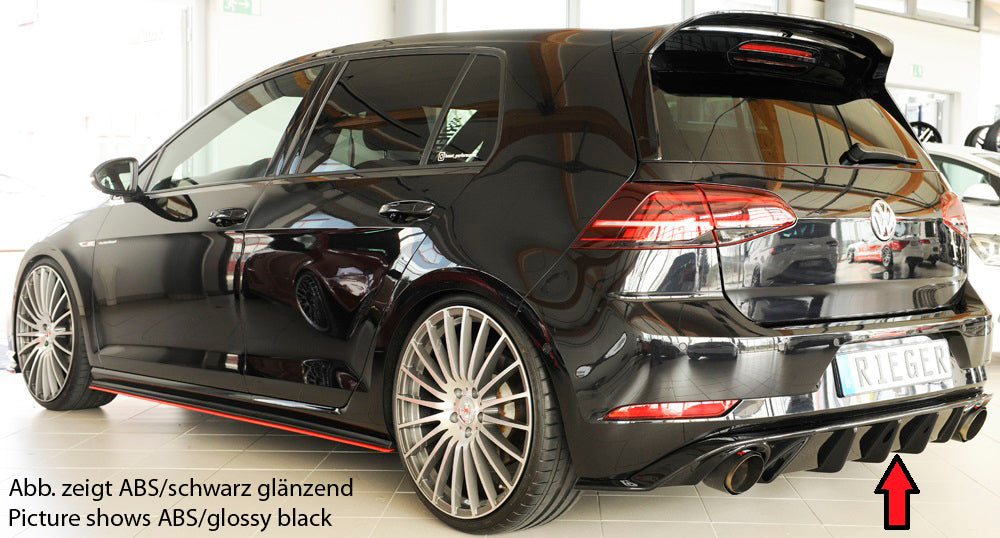 Rieger 00099370 VW MK7.5 Golf GTI Rear Diffuser for Original Tailpipe Left & RIght - Carbon-Look