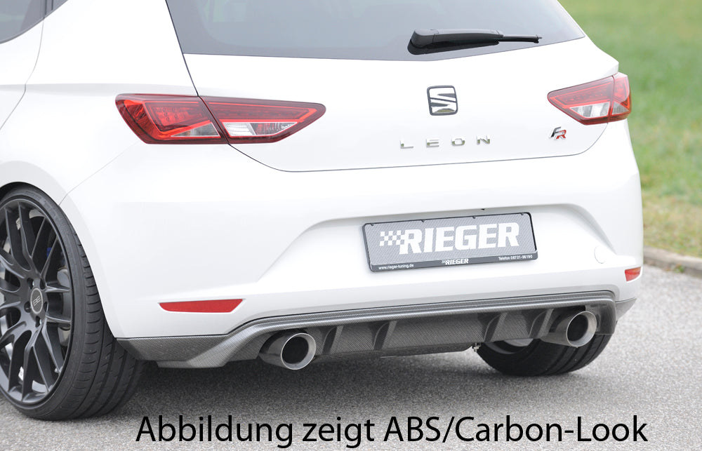 Rieger 00088090 SEAT 5F Leon Rear Diffuser for Sport Tailpipe Left & Right - Glossy Black