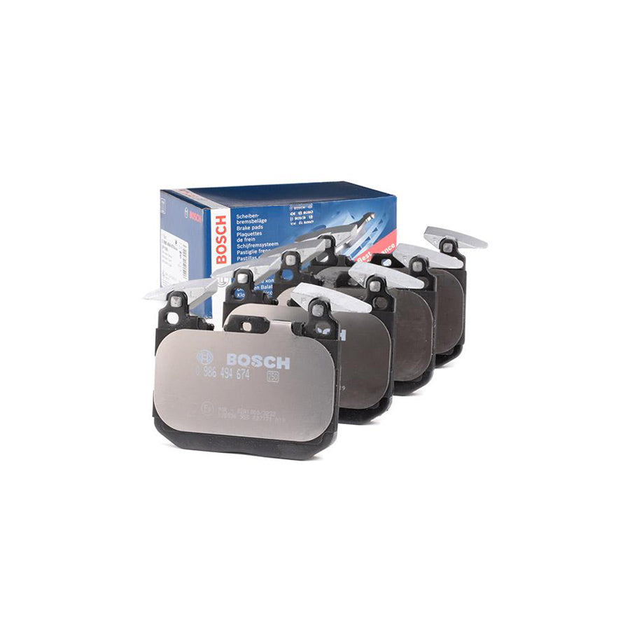 Bosch 0986494674 Brake Pad Set With Anti Squeak Plate With Mounting Manual BP1669