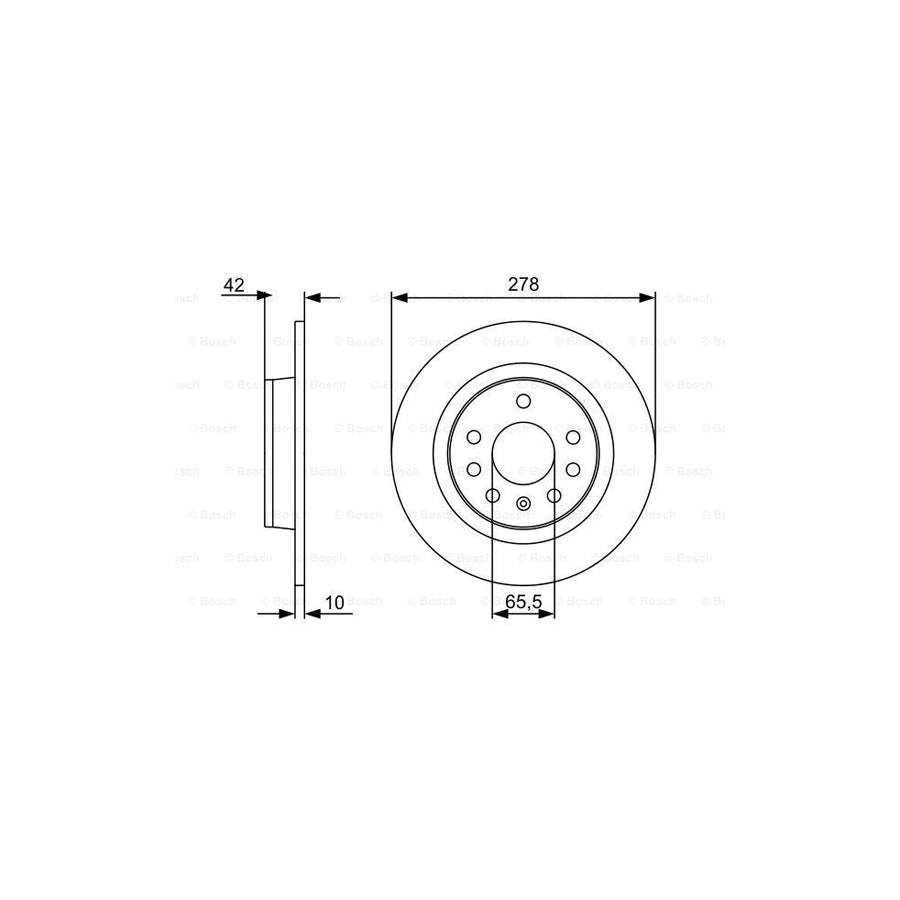 BOSCH 0 986 479 515 Brake Disc Solid Oiled with bolts screws
