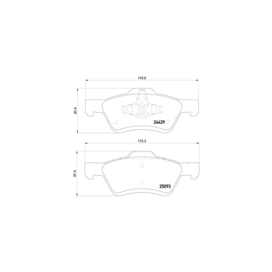 Brembo P 24 159 Brake Pad Set Excl Wear Warning Contact With Piston Clip
