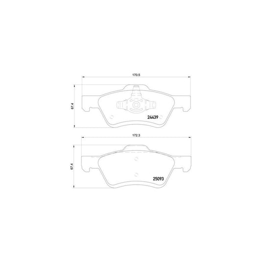 Brembo P 24 159 Brake Pad Set Excl Wear Warning Contact With Piston Clip