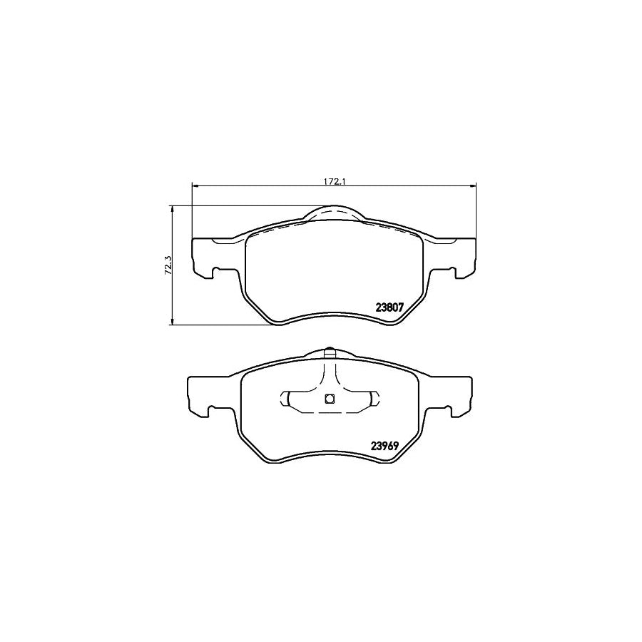 Hella 8DB 355 010 641 Brake Pad Set For Chrysler Voyager Not Prepared For Wear Indicator